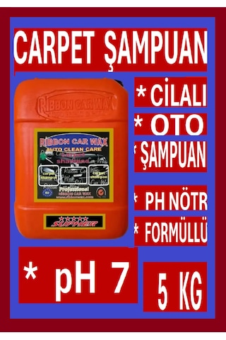Carpet Shampoo Ph Nötr Formüllü Cilalı Oto Şampuanı 5 Kg