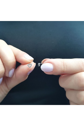 Lova Pırlanta Kalp Küpe - 3040084