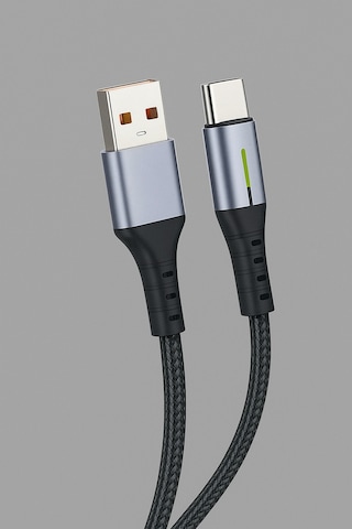 Ferro Reshurk Re-044 Usb-c & Type-c Metal Uclu 1000cm 3a Hasır Data - Şarj Kablosu