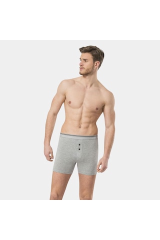 Türen Erkek Likralı Düğmeli Boxer 2'li Paket 135/gri Gri