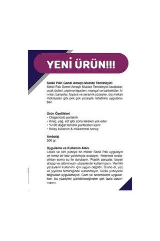 Selsil Pak Genel Amaçlı Mucize Temizleyici 500Gr N11.11015