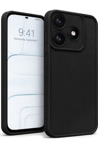 Tecno Spark10-4g/spark10c Uyumlu Kamera Çıkıntılı Mat Silikon Telefon Kılıfı Siyah