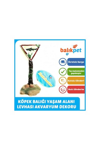 Köpek Balığı Uyarı Levhası Akvaryum Dekoru 13cm