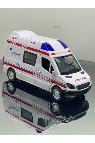 Sesli Işıklı Ambulans Metal Oyuncak Araba