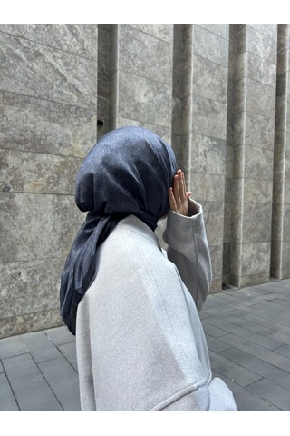 Qalortex Scarf Pamuklu Soft İnci Desen Eşarp-antrasit