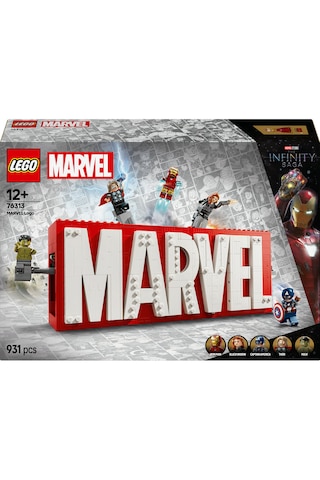 LEGO® Marvel: MARVEL Logosu ve Minifigürleri 76313 - Süper Kahraman Sevenler için Koleksiyonluk, Yaratıcı Oyuncak Yapım Seti (931 Parça)