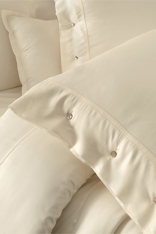 Sarev Monochrome Cream %100 Pamuk Saten King Size Nevresim Takımı Krem