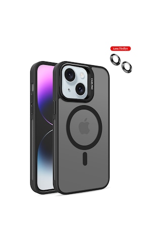 Joko iPhone 14 Kılıf Flet Lens Magsafe Kapak Glblseme - 20 - Siyah