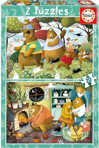 Educa Puzzle - 2x20 Parça Orman Masalları - 3-5 Yaş Kız Ve Erkek Çoduk 1 Adet