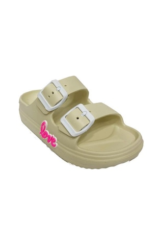 Ayfox 1006-24 Love Yazılı Suya Dayanıklı Kız Çocuk Terlik 31-35 Bej