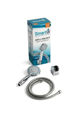 Smartizi Modern Türk Tasarımı Duş Başlığı Ve Spiralli Hortum Seti - Dolaşmaz, Esnek Ve Ekonomik Banyo Seti