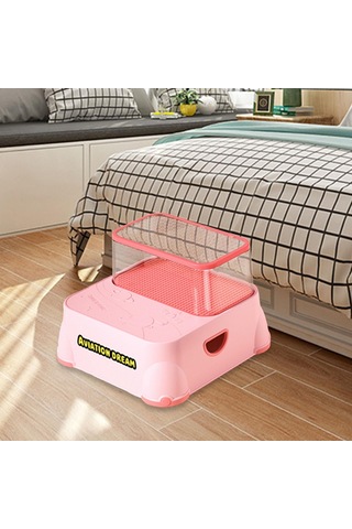 Suntek Magideal Çocuklar Için 2 Basamaklı Tabure İkili Bebekler Pembe