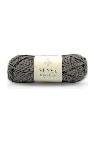 Sensy Premium Softee Raffia Yumuşak Rafya İp Kağıt İp Tığ İpi El Örgü İp Hobi İp Supla İplik Çanta İpi Gri