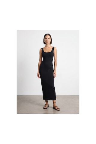 Dilvin 91733 Bra-free Midi Elbise-siyah-16505