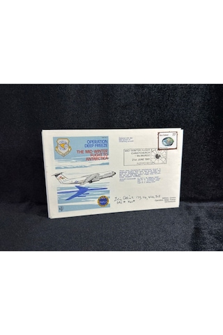 1981 Yeni Zelanda Operation Deep Freeze Cover Sgd Commander İlk Gün Zarfı Fdc Islak İmzalı  Teşhir Ürün