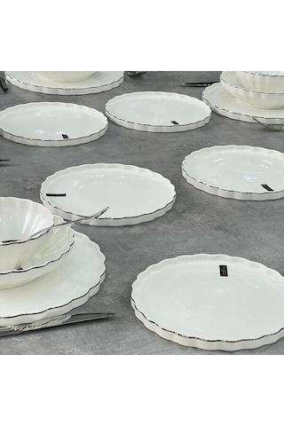 Roy King Twist Silver 24 Parça Porselen Yemek Takımı Hrn018