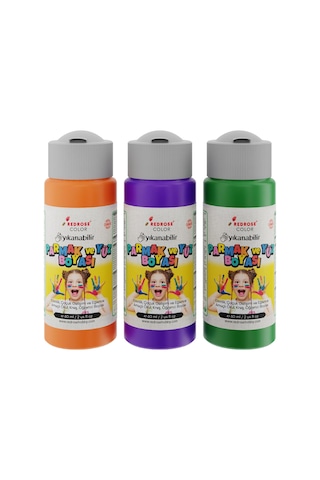 Yeşil, Mor, Turuncu Parmak Boyası 3'lü Set 3x60 Ml Diğer