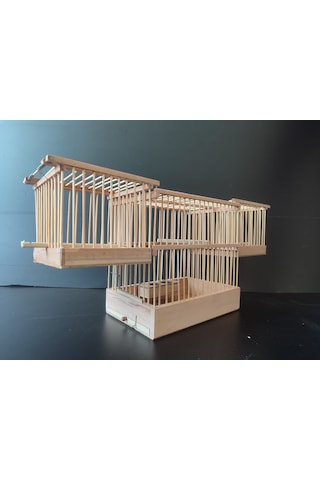 Çotanaklar Kafes Kapanca Tekli Kurmalı Ahşap Kafese Geçmeli 2'li