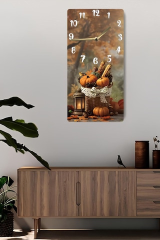 Dekorasyona Sıcaklık Katan Uv Baskı Mdf Tablo Saat 30x60 Cm Usd248 Ahşap Saat Usd248