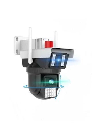 6mp Dual Lens 360 Görüş Hareketli Waterproof Gece Görüş Sesli Görüşme Akıllı Kamera - Qr-3040 Adaptör Dahildir.