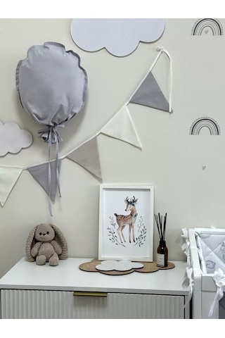 Mamibro Kumaş Bayraklı Işık Zinciri 201246483 Çok Renkli