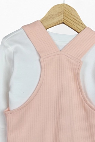Kidskingdom Pembe Renk Kız Bebek & Çocuk Pamuklu 2 Parça Tulum Pembe