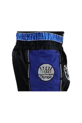 Dragondo Mt3018 Muaythai Şortu Nakışlı Muay Thai Şortu Mavi - Siyah