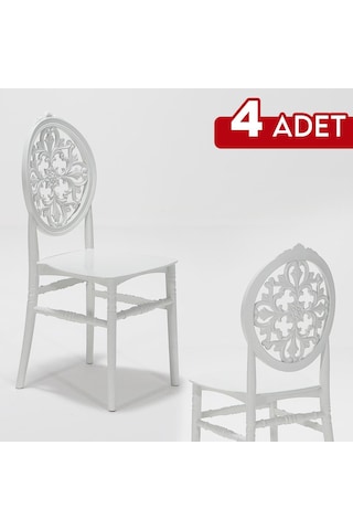 4 Adet Venüs Mutfak Balkon Sandalye-Beyaz