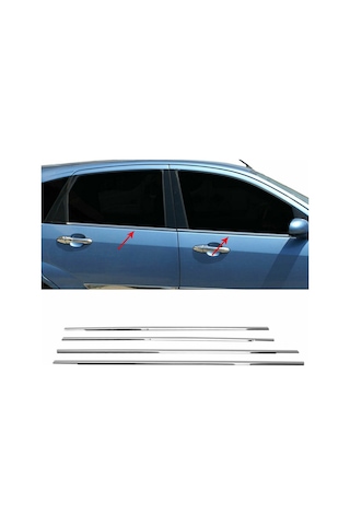 Ford Focus 1 Sw Krom Cam Çıtası Tk 1998-2005 4Prç Paslanmaz Çelik N11.4138