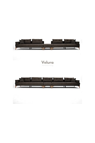 Zeri Modüler Yataklı 3 Adet Üçlü Kanepe & 3'lü Koltuk 3+3+3 - Kahve - 157 Kahve