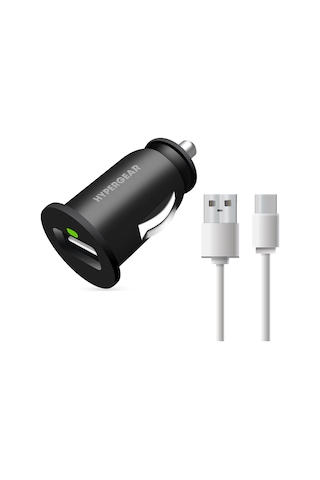 Hypergear 2.1A 2X Hızlı Araç Şarj Aleti Set Type-C Kablo Siyah
