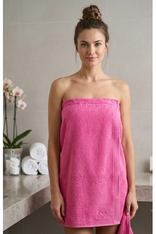 %100 Pamuklu Kadın Banyo Ve Plaj Havlusu Ayarlanabilir Beden S M L Xl Fuşya