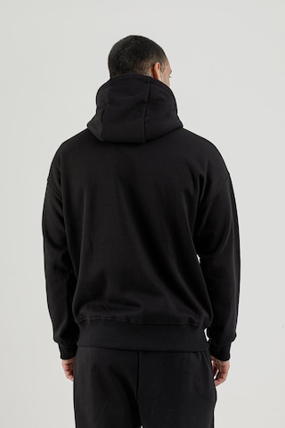 Airlife Bolder Fz.7 Tam Boy Fermuarlı Kanguru Cepli Erkek Kapüşonlu Sweatshirt Siyah
