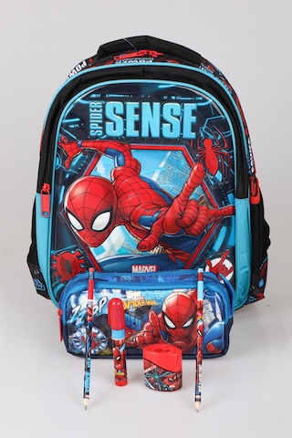 Lisanslı Spıderman Okul Çantası,kalem Çantası,2 Adet Silgili Kurşun Kalem,çift Bıçaklı Kalemtraş Ve Roket Silgi Kırtasiye Seti Diğer