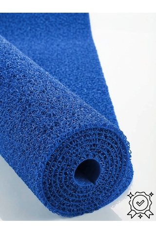 Beylini 12 Mm Kıvırcık Paspas İç Dış Mekan Pvc Zemin Halısı Kapı Girişi Banyo Duş Apartman Havuz Ve İş Yeri Mavi