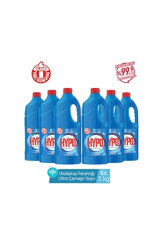 Hyper Hypo Ultra Kıvamlı Çamaşır Suyu Okaliptus 6 x 3 KG