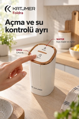 Kj/fd-001 Foldra Şarjlı Damacana Su Pompası, Katlanabilir, Tek Tuş, Usb Şarjlı, 1,4 L/dk - Beyaz