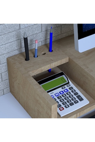 Emkawood Mira Monitör Yükseltici Laptop Sehpası Safir Meşe