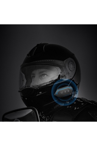 Teltree Motorsiklet Kask Kulaklığı Bt5.0 - 1500mah Pil, Gürültü Engelleme, Ipx67 Su Geçirmez, Ana Ünite Ayrılabilir Yumuşak Kablolu Mikrofon - Siyah