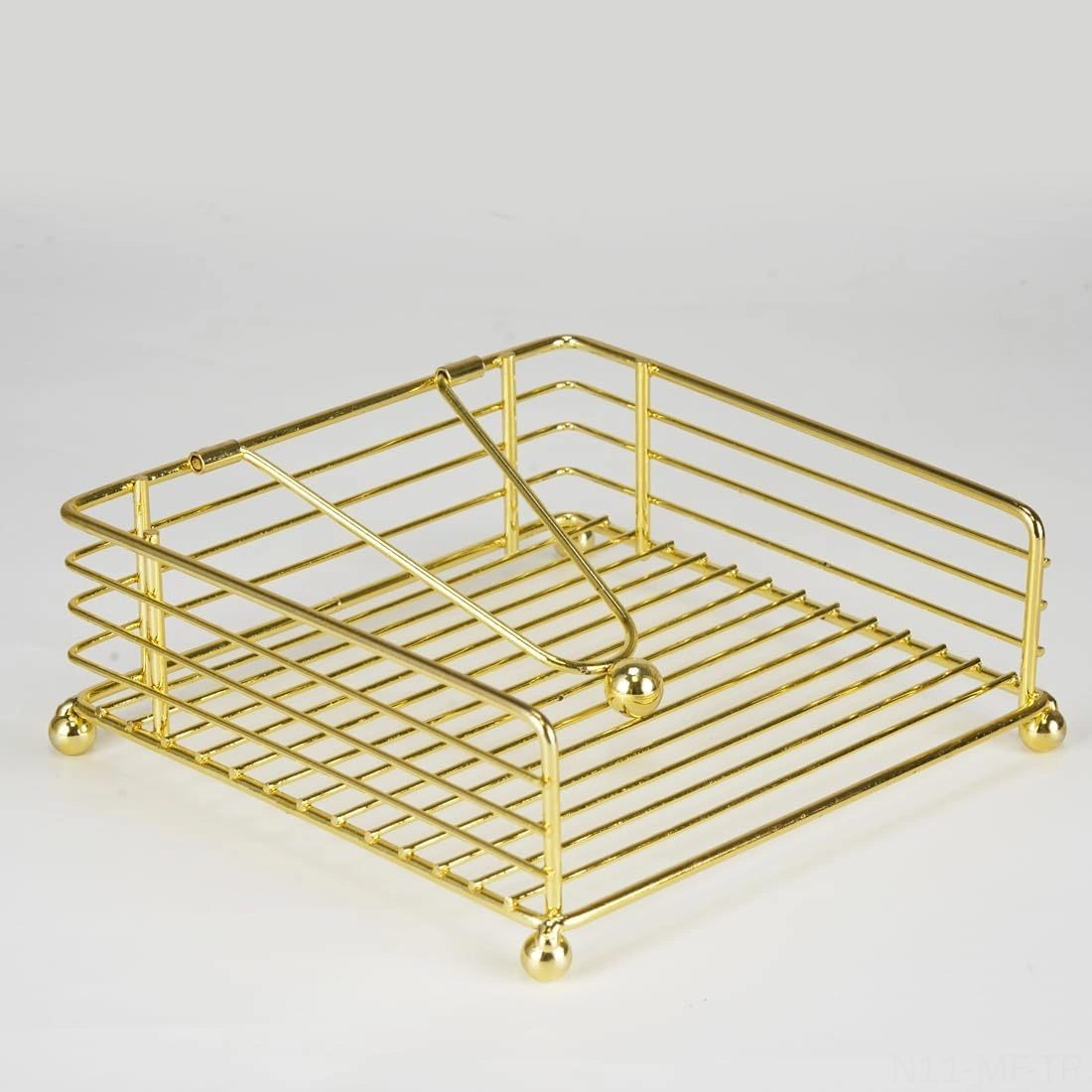 Mufunye Demir Çelik Kare Masa Peçete Tutucu, Mutfak/restoran Dekorasyonu, Ağırlıklı Kol İle Düz Yüzeyli Peçete Dağıtıcı Altın