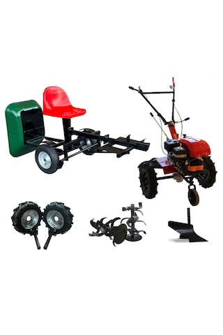 Omega 3+1 Vites 6.5 HP Benzinli Çapa Makinesi - Taşıma Selesi Set