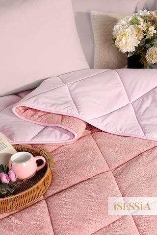 Veloria Wellsoft Çift Kişilik Yorgan Çift Taraflı Ultra Yumuşak 4 Mevsim Konfor 195x215 Cm Pudra