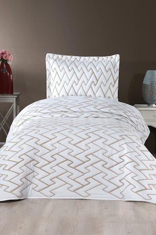 Maria Kapitoneli Tek Kişilik Yatak Örtüsü 180x240 Krem - Bej Bej - Krem