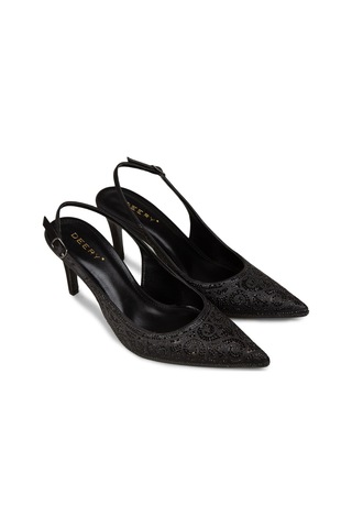 Deery Kadın Siyah Taş Detaylı Slingback Stiletto - Rd035zsyhm01 siyah
