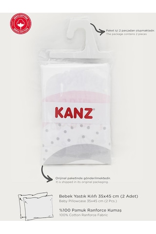 Kanz Pamuklu 2'li Bebek Yastık Kılıfı 35x45 Cm - Pembe