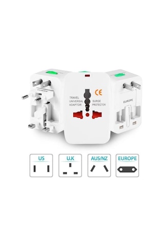 Seyahat Tipi Üniversal Priz Tüm Ülkeler İle Uyumlu 100-220 Volt Destekli Üniversal Priz Dönüştürücü