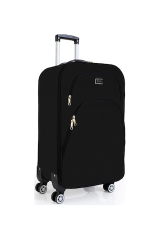 Büyük Boy 4 Teker Kumaş Valiz Siyah 1081