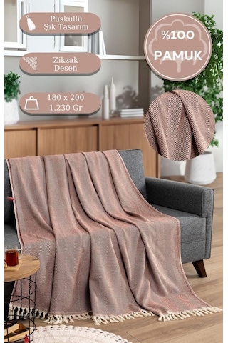 Battaniye Pamuk Miren 180x200 Cm Kiremit