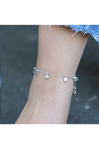 Güneş Pul Gümüş Halhal Gümüş