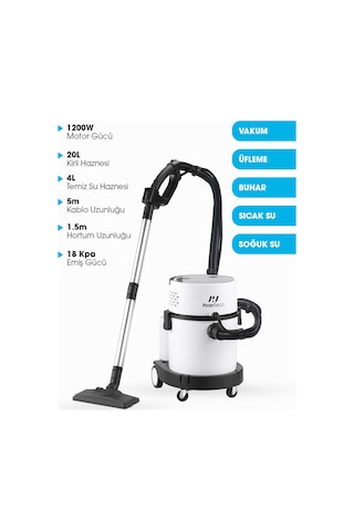 Pirantech RLZ-208 4'ü 1 Arada 2400 W Buharlı Temizlik Robotu